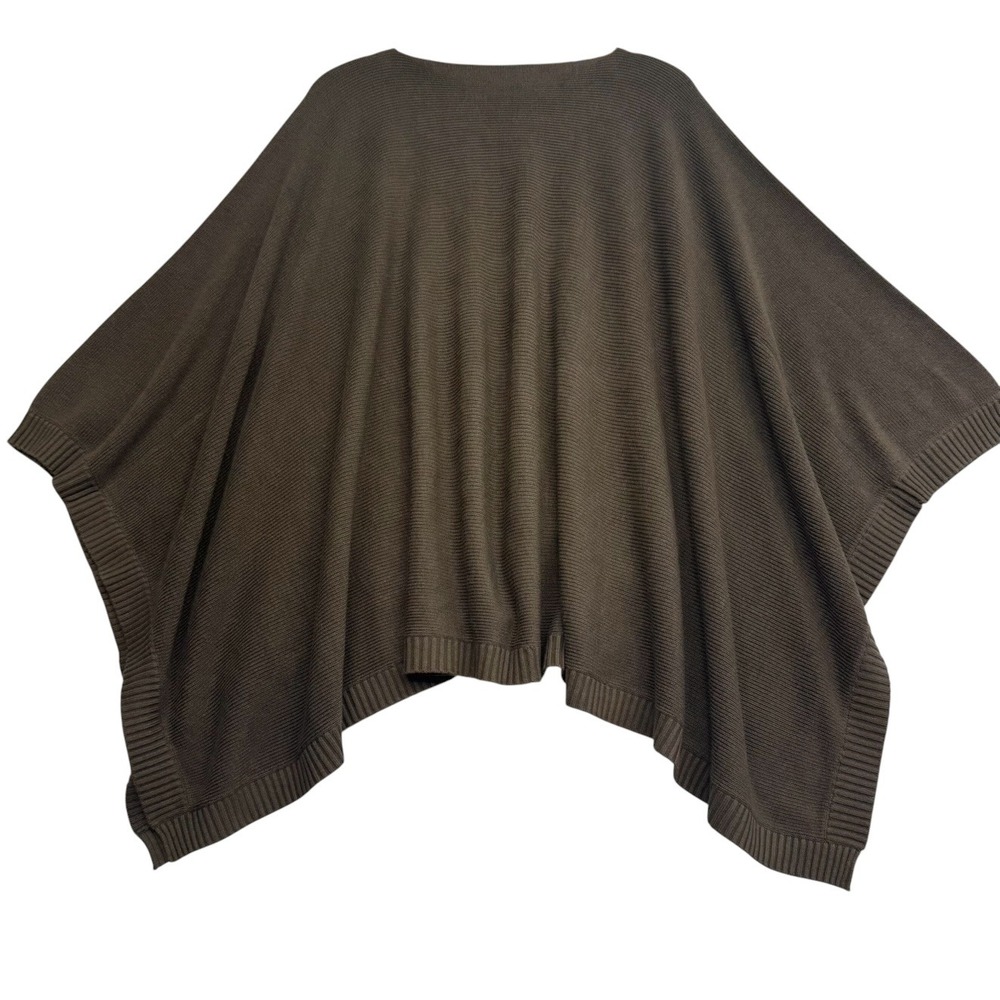 Lululemon Forward Fold Poncho Dark Olive Green Knit Wrap Sweater One Size #175